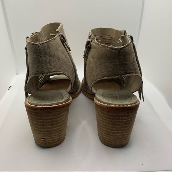 Diba Women's Dreamer Grey Tan Suede Leather Open Toe Block Heel Sandals Size 7.5 - Picture 6 of 13